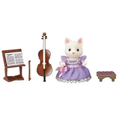 Image de Playset Sylvanian Families La fille chat soie violoncelliste