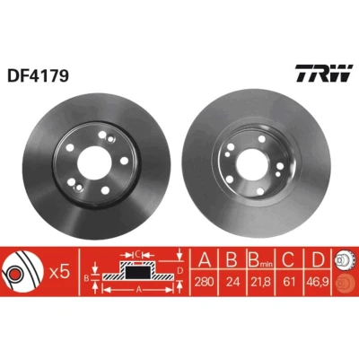 Afbeelding van Trw Remschijf DF4179