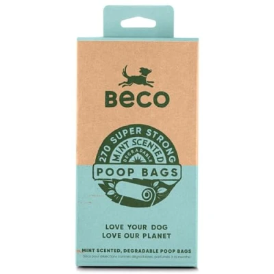 Afbeelding van Beco Hondenpoep zakjes met Mint Geur 100% Recycled Rollen van 15 Inhoud 60, 120 of 270 stuks