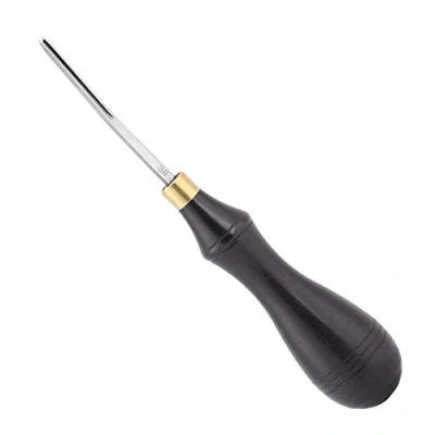 Afbeelding van Leer voor het knutselen van Groover, Edge Skiving Beveler, houten handvat, Craft Keen Edge, snijgereedschap (1,3 mm)