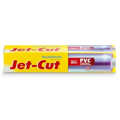 Afbeelding van Jet Cut Navulrol voor dispenser van roestvrij staal, gastronomieformaat, pvc, transparant, 45 cm x 500 m