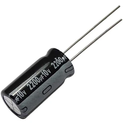 Afbeelding van AERZETIX 3 x elektrolytische chemische condensator radiaal 2200uF ± 20% 10V THT 85C 2000h Ø10 20 mm C12696