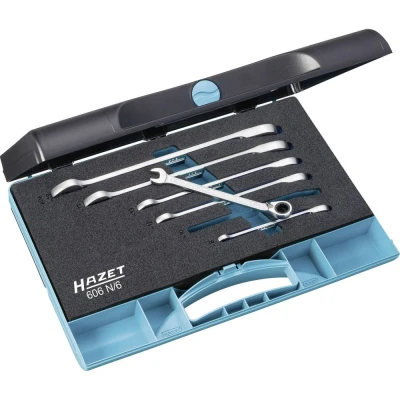 Afbeelding van Hazet 606N/6 Steek ringsleutelratelset 6 delig 8 19 mm