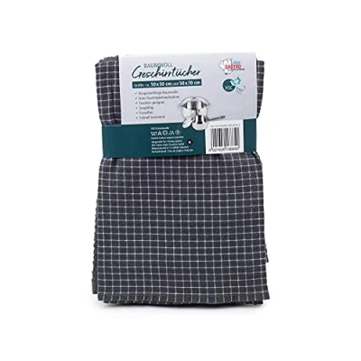 Afbeelding van Amago Theedoeken van jacquard, 50 x 70 cm, grijs/wit, 2 stuks