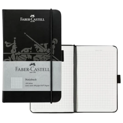 Afbeelding van Faber Castell 10065067 notitieboek DIN A6, zwart, geruit, 100 g/m², 194 pagina&#039;s FSC mix, 90 x 140 mm