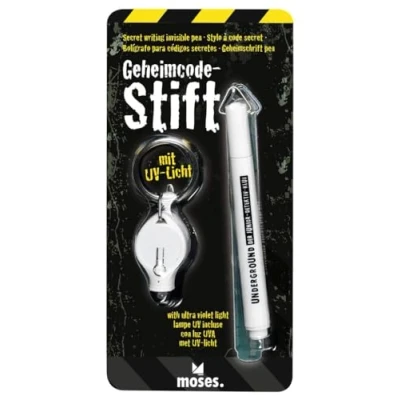 Afbeelding van Moses Detective Geheimcodepen Met Uv lamp 9,5 Cm Wit