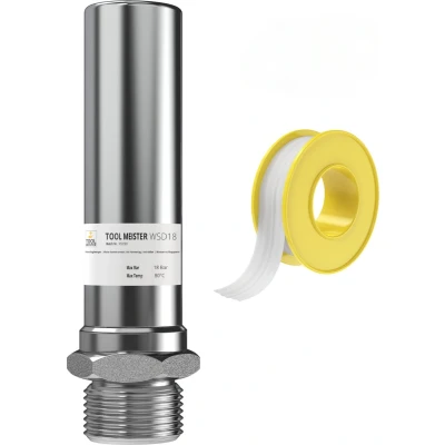 Afbeelding van Tool Meister WSD18 Waterslagdemper 1/2 schroefdraad Voor Wasmachine/Kraan/ed. met Afdichtingstape Verchroomd