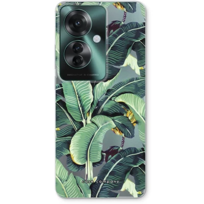 Afbeelding van Case Company® hoesje geschikt voor Oppo Reno 11 F Bananenbladeren Soft Cover Telefoonhoesje Bescherming aan alle Kanten en Schermrand
