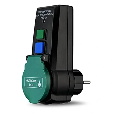 Afbeelding van REV Rittel Veiligheidsadapter met ingebouwde reset en test knop 230V 30mA IP44