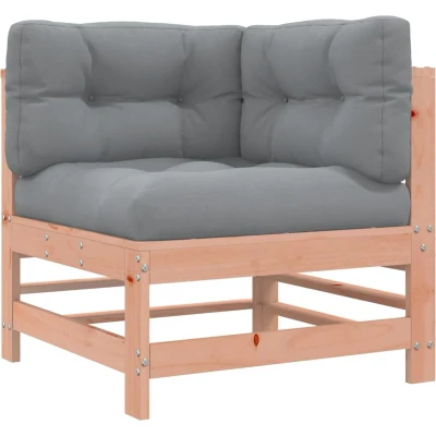 Afbeelding van Houten Loungeset Met Kussens Massief (Grenenhout of Douglas hout) 1 / Natuurlijk douglashout Hoekbank