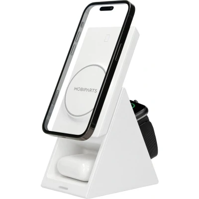 Afbeelding van Mobiparts Wireless 3 in 1 Charger 15W Triangle White