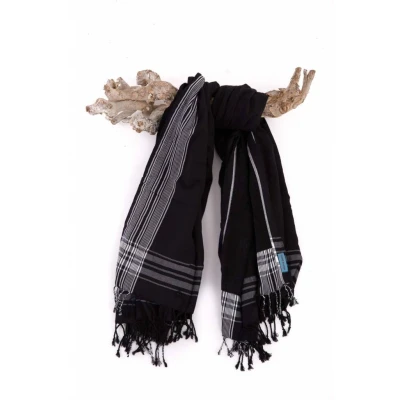 Afbeelding van Kikoy Strandlaken Sukari Black 170x95cm van PURE Kenya