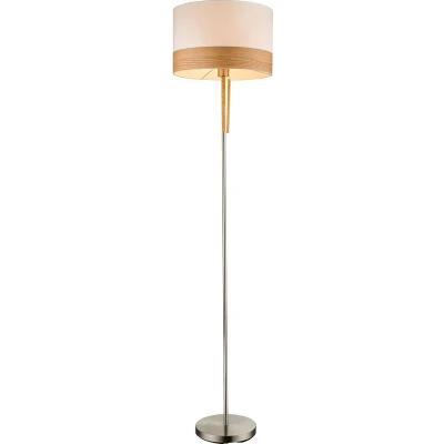 Afbeelding van Vloerlamp Libba crème hout met trekschakelaar