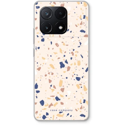 Afbeelding van Case Company® hoesje geschikt voor Xiaomi Poco X6 Pro Terrazzo N23 Soft Cover Telefoonhoesje Bescherming aan alle Kanten en Schermrand