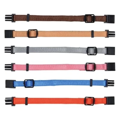 Afbeelding van Trixie Puppy Halsbandset Bruin / Beige Grijs Roze Blauw Oranje 22 35 CM 6 ST