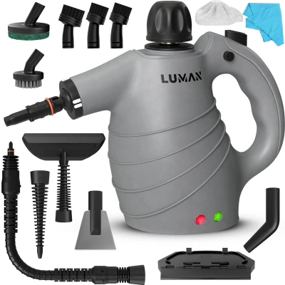 Afbeelding van LUMAN 16 in 1 Stoomreiniger C1 Handstoomreiniger Handstomer Keuken, badkamer &amp; bank reinigen Vlekkenreiniger 1050 Watt 450 ML Grijs