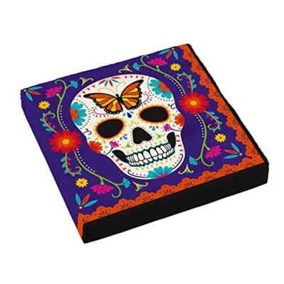 Image de Amscan día de los Muertos Lot 16 serviettes en papier 33 x cm