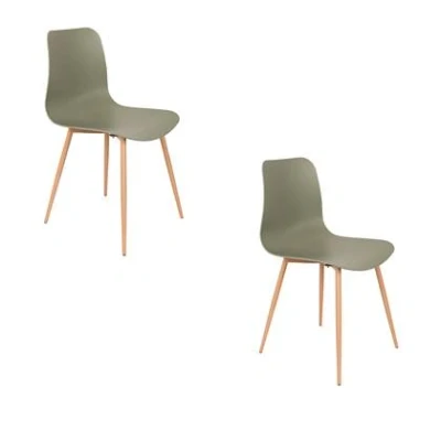 Afbeelding van Feliz Lifestyle Leon Eetkamerstoelen Groen Set van 2