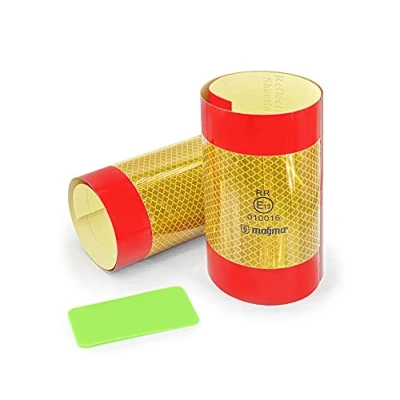 Afbeelding van MAGMA 2 x ECE70 reflecterende stickers voor voertuigen van 12 m V6 goedgekeurd V 6 vrachtwagen, caravan, aanhanger, camper, retroreflecterend bord (RR) zelfklevende bevestiging