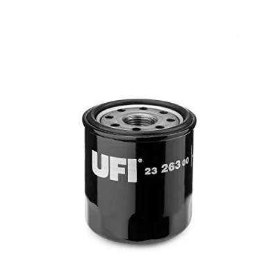 Afbeelding van UFI 23.263.00 Oliefilter 3/4 16 UNF Met een terugloopbeveiligingskleppen Opschroeffilter NISSAN: Pixo, TOYOTA: Aygo, CITROËN: C1 I