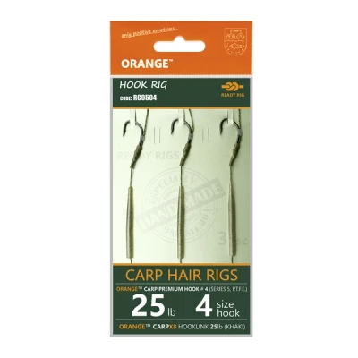 Afbeelding van Life Orange Carp Hair Rigs Maat 4 (Serie 3) (3 stuks) Karper onderlijnen