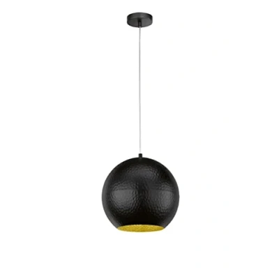 Afbeelding van Hanglamp Mylon, zwart/goud, half ovaal