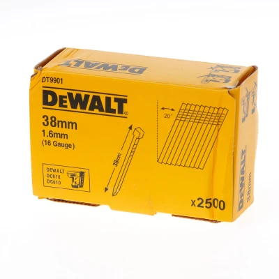 Afbeelding van DeWalt spijkers zonder kop gegalvaniseerd 38mm 16 Gauge 16mm 20 voor DC618 doos van 2500