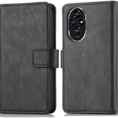Afbeelding van imoshion Hoesje Geschikt voor Honor 200 Pro Met Pasjeshouder Luxe Bookcase Zwart