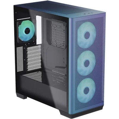 Afbeelding van APNX C1 Midi tower ATX Gehäuse, Tempered Glass ChromaFlair behuizing, Gaming PC behuizing Zwart