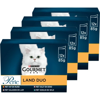 Afbeelding van 4x Gourmet Perle Mini Filets Multipack Land Duo in Saus 12 x 85 gr