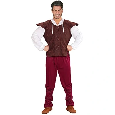 Afbeelding van Widmann Boeren Tirol &amp; Oktoberfest Kostuum Taveerne Opzichter Benno Man Rood, Bruin Medium Carnavalskleding Verkleedkleding