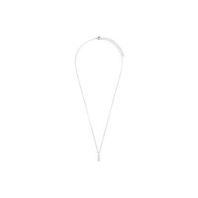 Afbeelding van Lucardi Dames Stalen Ketting met zirkonia Staal Zilverkleurig 47 cm