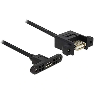Afbeelding van Delock USB kabel 2.0 micro B bus, A bus 0.25 m Zwart 85109