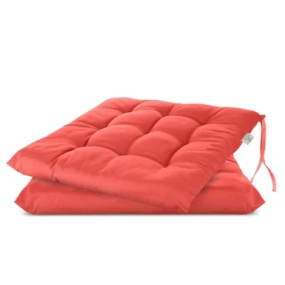 Afbeelding van Brandsseller Set van 2 tuinstoelkussens / zitkussens, polyester Rood