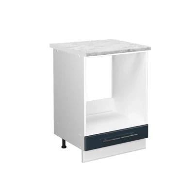 Afbeelding van Vicco Ovenombouwkast Fame Line, Donkerblauw hoogglans/Wit, 60 cm , WB Marmer