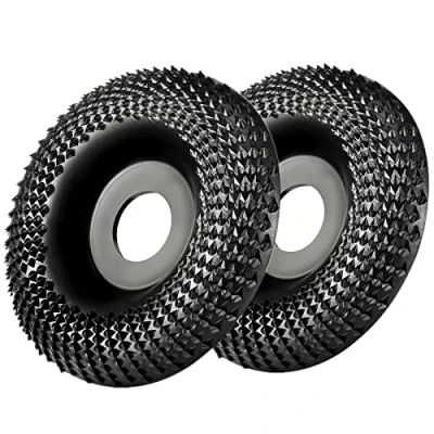Afbeelding van Set van 2 schuurschijven voor haakse slijper, 125 mm, raspschijf, houtsnijschijf, kettingzaag, wolfraamcarbide, slijpschijven om te vormen (zwart)