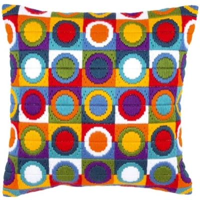 Afbeelding van Borduurkussen Bargello cirkels 0021380