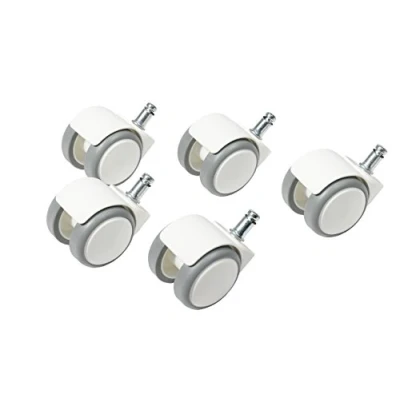 Afbeelding van Topstar Bureaustoelwielen voor harde vloeren, set van 5 S&#039;Neaker rol, diameter 50 mm/pengrootte 10 mm, wit/grijs, kunststof