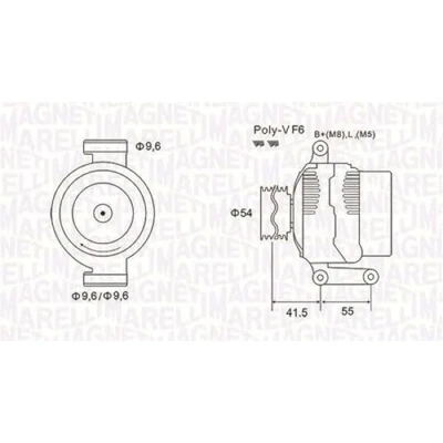 Afbeelding van MAGNETI MARELLI 063731862010 Dynamo / Alternator 12V 90A OPEL: Corsa C Hatchback, Meriva A, D FIAT: Grande Punto Hatchback