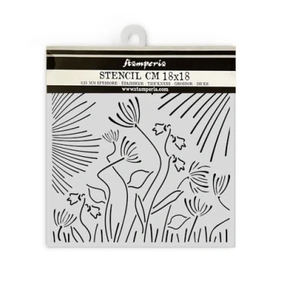 Afbeelding van Stamperia Forest Thick Stencil 18x18cm Abstract Flowers (KSTDQ118)