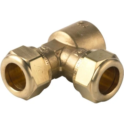 Afbeelding van VSH Super messing knelkoppeling T stuk 22 x 1/2 met