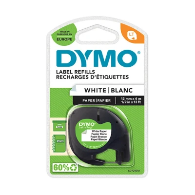 Image de DYMO LETRATAG RUB 12MMX4M PAPIE N/B