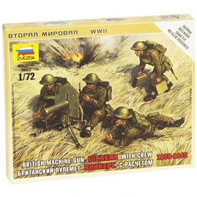 Afbeelding van Zvezda British Machine Gun W/crew 1939 42 (Zve6167) modelbouwsets, hobbybouwspeelgoed voor kinderen, modelverf en accessoires