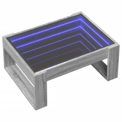 Image de vidaXL Table basse avec LED infini sonoma gris 70x53x30 cm847635
