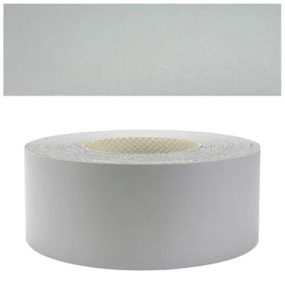 Afbeelding van Mprofi MT® melamine zang met smeltlijm, 45 mm x 5 m, randband voor planken, opstrijkbare rand meubelpanelen, aluminium een dikte van 0,5