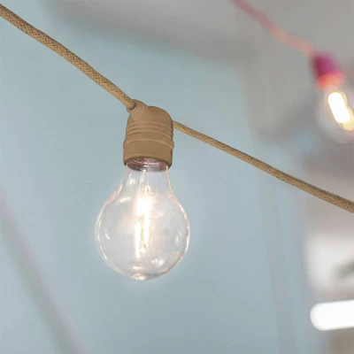 Afbeelding van Newgarden Allegra LED solarlichtketting jute kabel