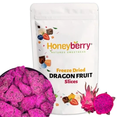 Afbeelding van gevriesdroogde drakenvrucht 50 g pitaya gedroogde exotische vruchten plakjes voor gebak, decoratie, snacks en smoothies