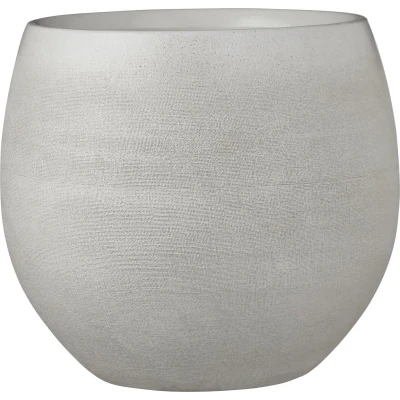 Afbeelding van Mica Decorations douro ronde bloempot gebroken wit maat in cm: 23 x 26