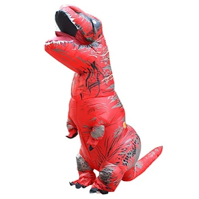 Afbeelding van JASHKE Opblaasbaar dinosauruskostuum, dinosaurus, opblaasbaar, volwassenen, rood