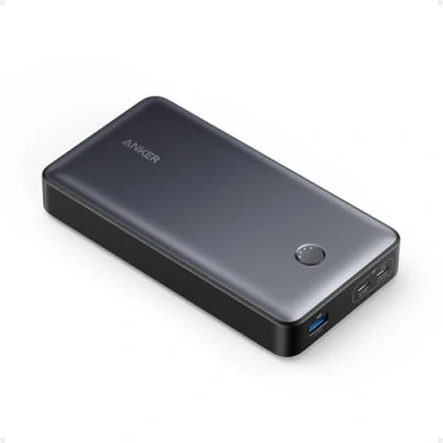 Afbeelding van Anker Powerbank 537 (PowerCore 24K voor laptop), 24.000 mAh, 65 W, mobiele oplader MacBook Pro, Dell XPS, Microsoft Surface, iPad iPhone 13 iWatch Series 5 en hoger (zwart)